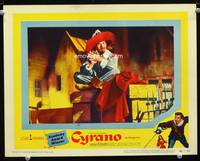 w211 CYRANO DE BERGERAC movie lobby card '51 Jose Ferrer close up!