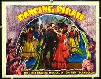 w216 DANCING PIRATE movie lobby card '36 the first dancing musical in Technicolor!