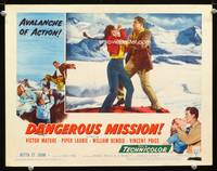 w218 DANGEROUS MISSION movie lobby card '54 Vincent Price, Piper Laurie
