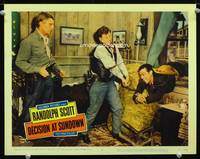 w233 DECISION AT SUNDOWN movie lobby card #4 '57 Randolph Scott, Noah Beery Jr., Budd Boetticher