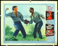 w235 DEFIANT ONES movie lobby card #7 '58 Tony Curtis & Sidney Poitier 2-shot!