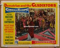 w237 DEMETRIUS & THE GLADIATORS movie lobby card #3 '54 Victor Mature, Susan Hayward