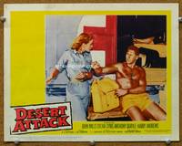 w238 ICE COLD IN ALEX movie lobby card #5 '58 barechested Anthony Quayle & Sylvia Syms 2-shot!