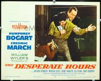 w244 DESPERATE HOURS movie lobby card #5 '55 Fredric March fights back!