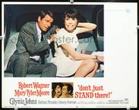 w262 DON'T JUST STAND THERE movie lobby card #5 '68 Mary Tyler Moore & Robert Wagner 2-shot!