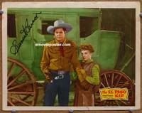 w283 EL PASO KID signed movie lobby card '46 by Sunset Carson, who has his gun drawn!