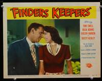 w296 FINDERS KEEPERS movie lobby card #6 '52 Tom Ewell & Julia Adams romantic close up!