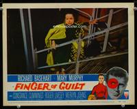 w297 FINGER OF GUILT movie lobby card #5 '56 Mary Murphy close up!