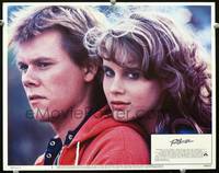 w313 FOOTLOOSE movie lobby card #1 '84 Kevin Bacon & Lori Singer super close up!