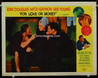 w314 FOR LOVE OR MONEY movie lobby card #3 '63 Kirk Douglas & Mitzi Gaynor in robes!