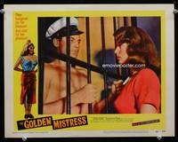 w346 GOLDEN MISTRESS movie lobby card '54 Rosemarie Bowe & John Agar in prison close up!