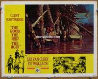 w353 GOOD, THE BAD & THE UGLY movie lobby card #3 '68 Clint Eastwood & Eli Wallach in swamp!