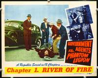w355 GOVERNMENT AGENTS VS PHANTOM LEGION Chap 1 movie lobby card '51 serial, full color!