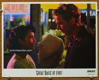 w358 GREAT BALLS OF FIRE lobby card '89 Dennis Quaid as Jerry Lee Lewis & Winona Ryder close up!