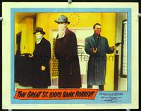 w363 GREAT ST. LOUIS BANK ROBBERY movie lobby card #4 '59 masked Steve McQueen!