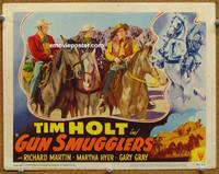w366 GUN SMUGGLERS movie lobby card #3 '49 sheriff Tim Holt on horseback!