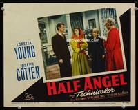 w374 HALF ANGEL movie lobby card #4 '51 Loretta Young, Joseph Cotten