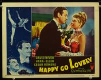 w378 HAPPY GO LOVELY movie lobby card #6 '51 David Niven & Vera-Ellen romantic close up!