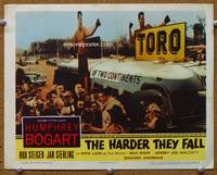 w380 HARDER THEY FALL movie lobby card '56 boxer Mike Lane touring as Toro!