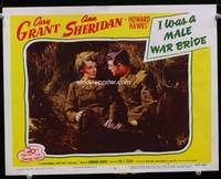 w426 I WAS A MALE WAR BRIDE movie lobby card #3 R53 Cary Grant & sexy Ann Sheridan in the hay!