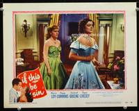 w427 IF THIS BE SIN movie lobby card #4 '50 Myrna Loy & Peggy Cummins 2-shot!