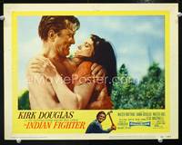 w435 INDIAN FIGHTER movie lobby card #6 '55 Kirk Douglas & Elsa Martinelli romantic close up!