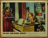 w437 INDISCREET movie lobby card #7 '58 Cary Grant & Ingrid Bergman 2-shot by piano!