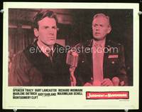 w455 JUDGMENT AT NUREMBERG movie lobby card #7 '61 Maximilian Schell & Richard Widmark close up!