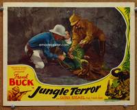 w459 JUNGLE TERROR movie lobby card '46 Frank Buck & Sasha Siemel, The Tiger Man!