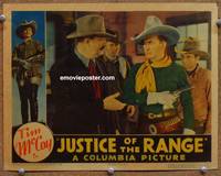 w462 JUSTICE OF THE RANGE movie lobby card '35 toughest cowboy Tim McCoy!