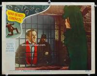 w466 KIND HEARTS & CORONETS movie lobby card #6 '50 English Dennis Price in prison!