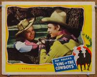 w470 KING OF THE COWBOYS movie lobby card '43 great Roy Rogers & Peggy Moran romantic close up!