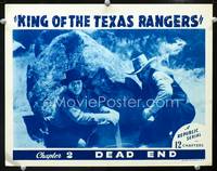 w473 KING OF THE TEXAS RANGERS Chap 2 movie lobby card '41 Sammy Baugh, western serial!