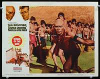 w474 KINGS OF THE SUN movie lobby card #5 '64 great Mayan Yul Brynner close up!