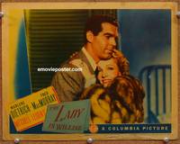 w484 LADY IS WILLING movie lobby card '42 best Marlene Dietrich & Fred MacMurray close up!