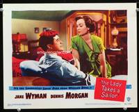 w486 LADY TAKES A SAILOR movie lobby card #7 '49 Jane Wyman & Dennis Morgan 2-shot!