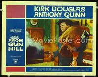 w490 LAST TRAIN FROM GUN HILL movie lobby card #8 '59 tough Kirk Douglas firing gun!