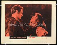 w498 LEFT HANDED GUN movie lobby card #5 '58 close up of Paul Newman & Lita Milan!
