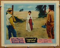 w499 LEGEND OF THE LOST movie lobby card #8 '57 John Wayne, Sophia Loren, Rossano Brazzi