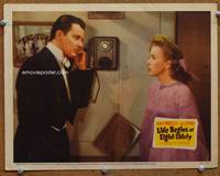 w501 LIFE BEGINS AT EIGHT-THIRTY movie lobby card '42 Ida Lupino & Cornel Wilde close up!