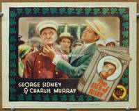 w502 LIFE OF RILEY movie lobby card '27 Charlie Murray & George Sidney close up!