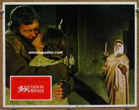 w507 LION IN WINTER movie lobby card #5 '68 Katharine Hepburn catches Peter O'Toole!