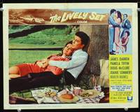 w510 LIVELY SET movie lobby card #1 '64 romantic James Darren & Pamela Tiffin picnic close up!