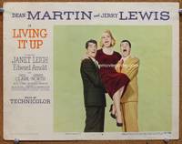 w511 LIVING IT UP movie lobby card #4 '54 Dean Martin & Jerry Lewis hold Janet Leigh!