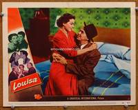 w517 LOUISA movie lobby card #4 '50 Ronald Reagan & Ruth Hussey romantic close up!