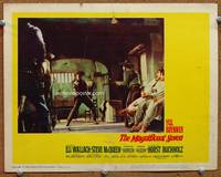 w535 MAGNIFICENT SEVEN movie lobby card #4 '60 Robert Vaughn faces death fearlessly!