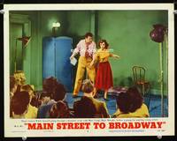 w536 MAIN STREET TO BROADWAY movie lobby card #6 '53 Cornel Wilde acting on stage with Mary Murphy!