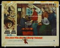w547 MAN WHO SHOT LIBERTY VALANCE movie lobby card #7 '62 John Wayne, James Stewart, Edmond O'Brien