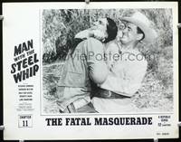 w548 MAN WITH THE STEEL WHIP Chap 11 movie lobby card '54 Richard Simmons vs Native American!