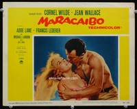 w551 MARACAIBO movie lobby card #1 '58 Cornel Wilde & Jean Wallace sexy close up!